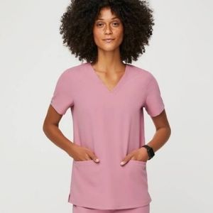 Figs Women's Casma Scrub Top in Chalk Pink